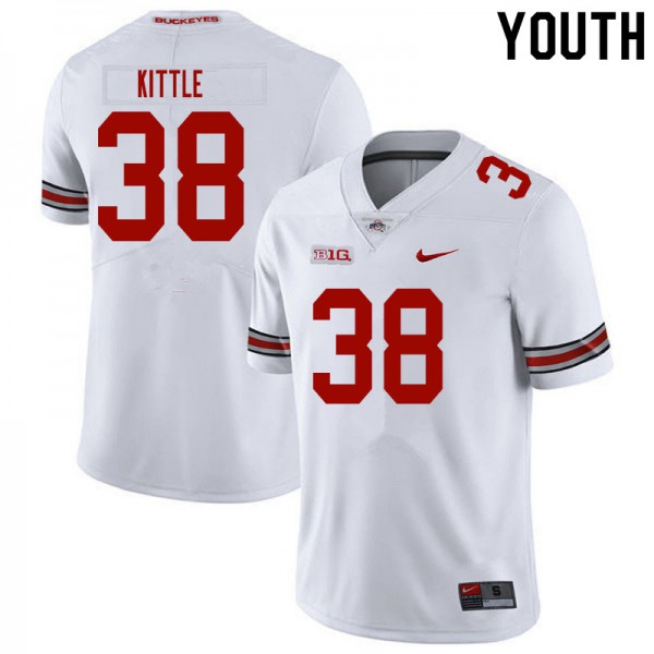 Ohio State Buckeyes #38 Cameron Kittle Youth Stitched Jersey White OSU57130